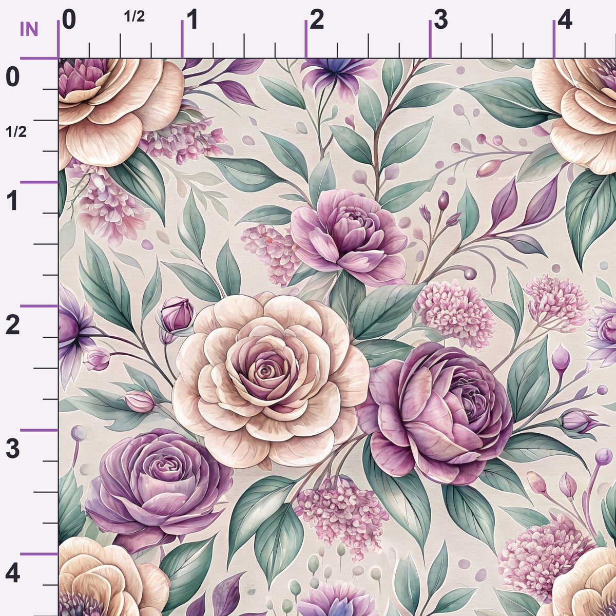 Dusty Rose Garden Pattern 10 Minky Fabric