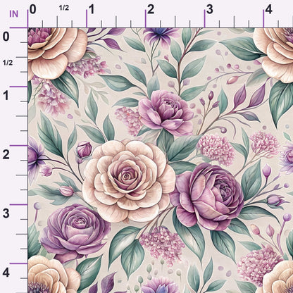 Dusty Rose Garden Pattern 10 Minky Fabric