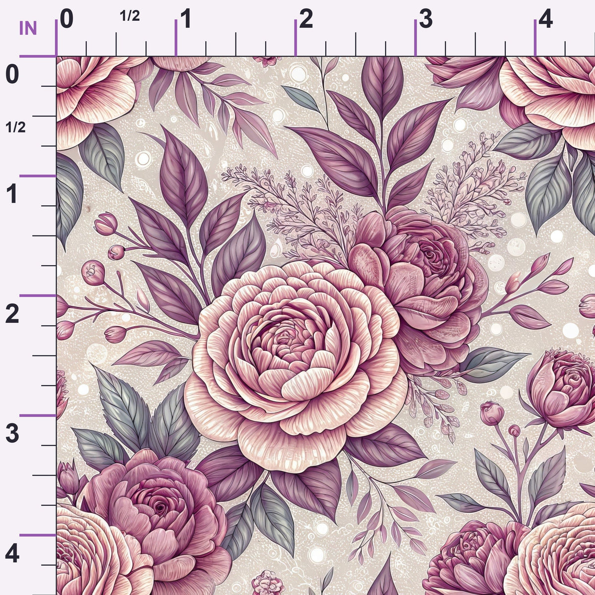 Dusty Rose Garden Pattern 12 Minky Fabric