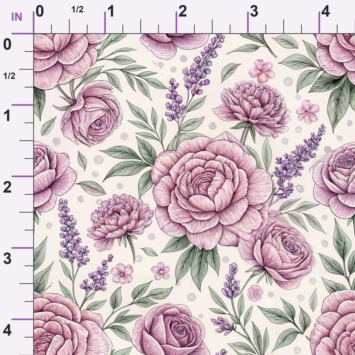 Dusty Rose Garden Pattern 13 Minky Fabric