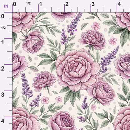 Dusty Rose Garden Pattern 13 Minky Fabric