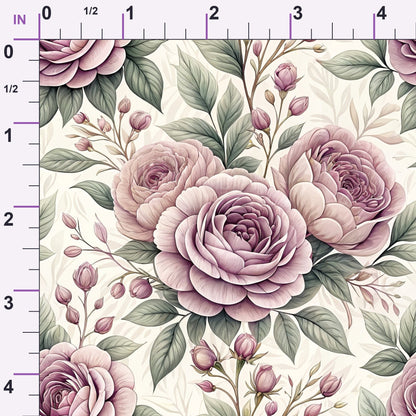 Dusty Rose Garden Pattern 15 Minky Fabric