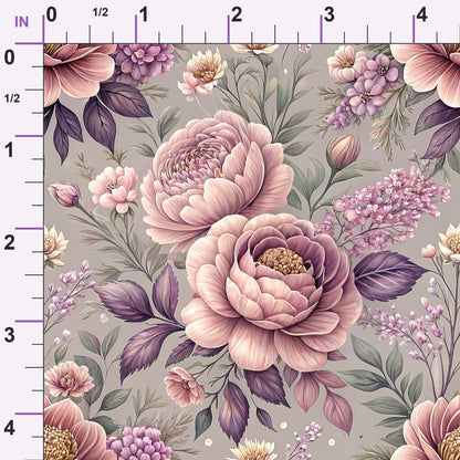 Dusty Rose Garden Pattern 2 Minky Fabric