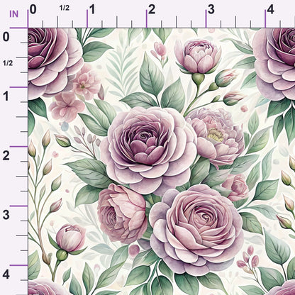 Dusty Rose Garden Pattern 3 Minky Fabric