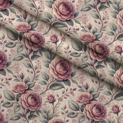 Dusty Rose Garden Pattern 4 Minky Fabric