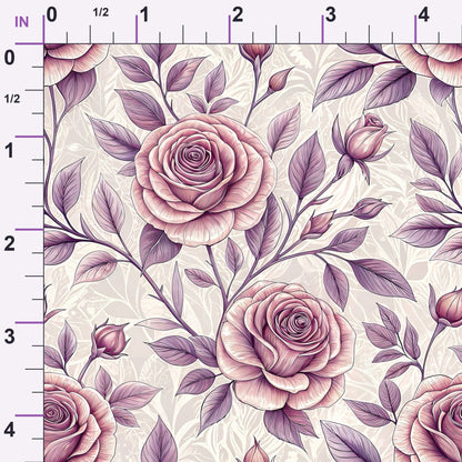 Dusty Rose Garden Pattern 6 Minky Fabric