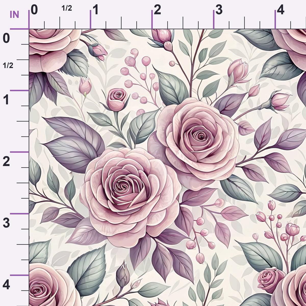 Dusty Rose Garden Pattern 7 Minky Fabric