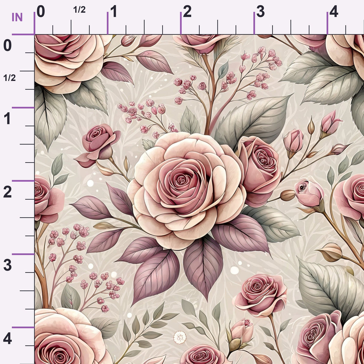Dusty Rose Garden Pattern 8 Minky Fabric
