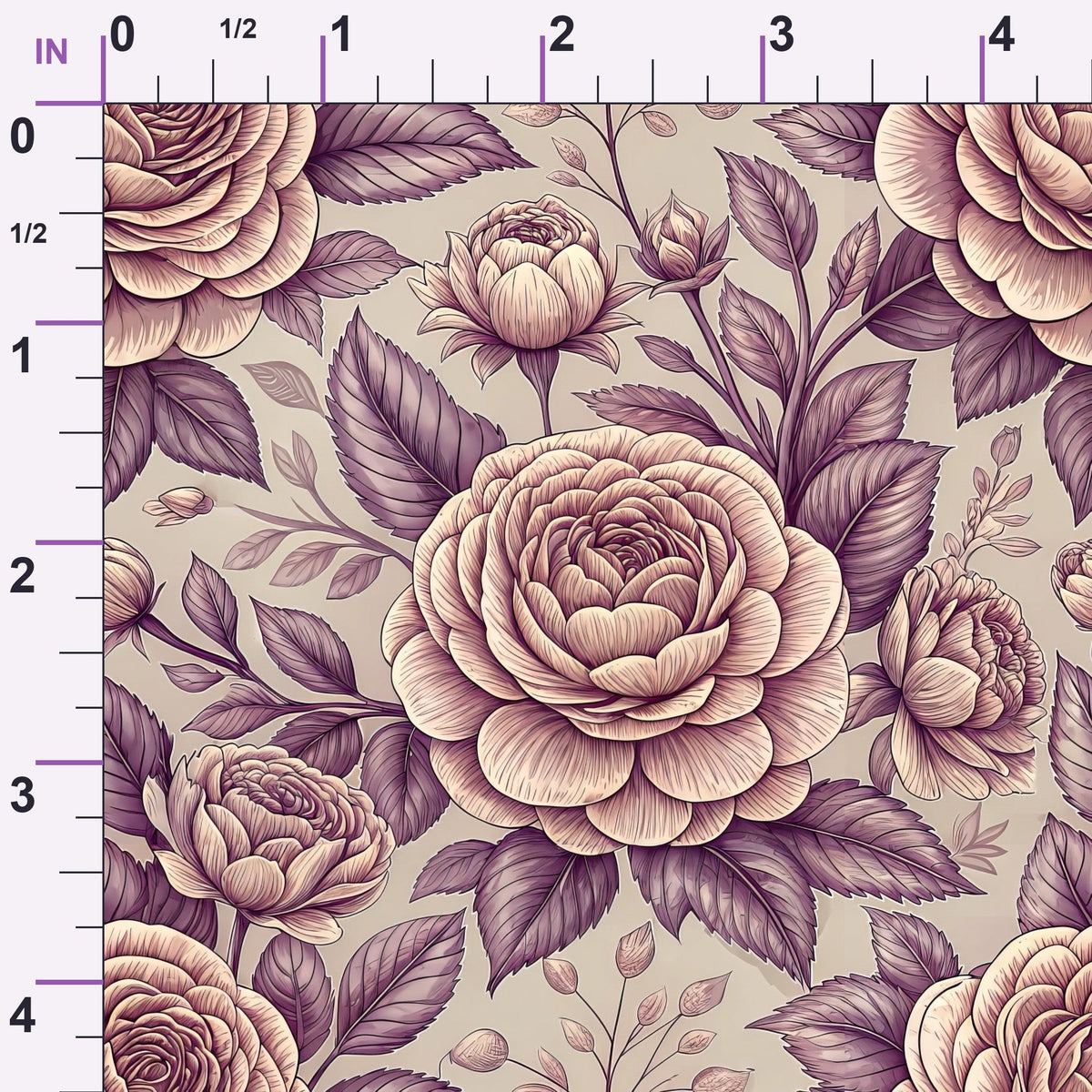 Dusty Rose Garden Pattern 9 Minky Fabric