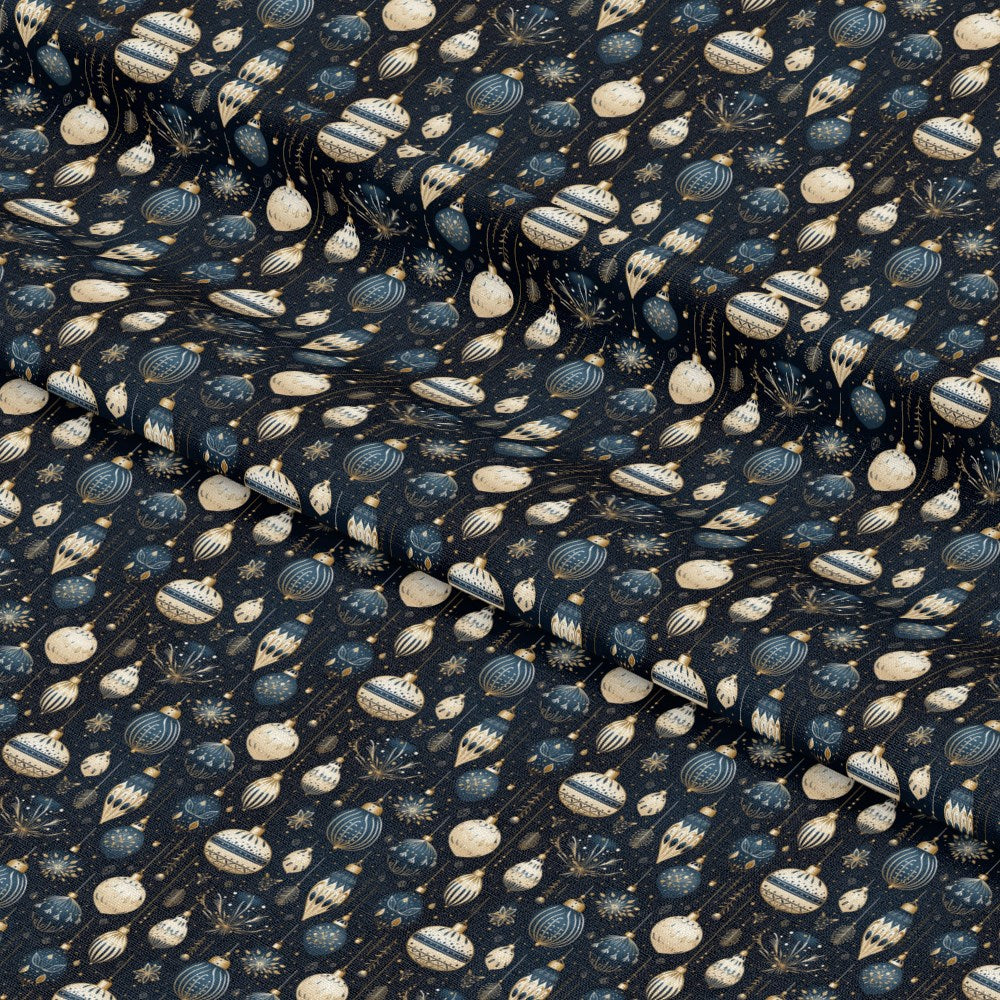 Navy and Cream Christmas Pattern 10 Quilting Cotton Fabric