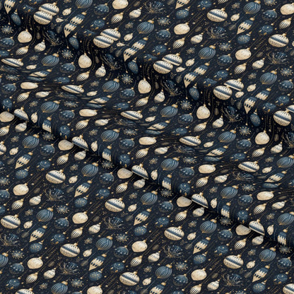 Navy and Cream Christmas Pattern 10 Quilting Cotton Fabric