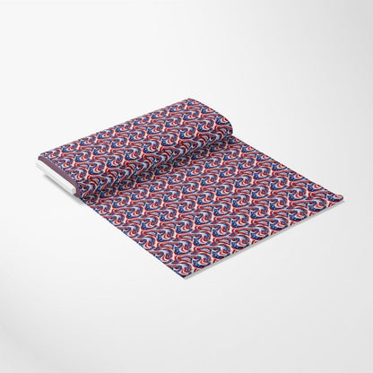 USA Flag Swirls Pattern 9 Quilting Cotton Fabric