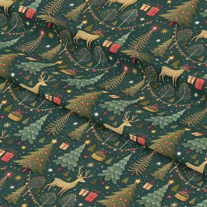 Christmas Tree Lights Pattern 10 Quilting Cotton Fabric