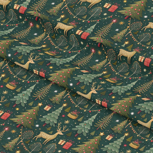 Christmas Tree Lights Pattern 10 Quilting Cotton Fabric