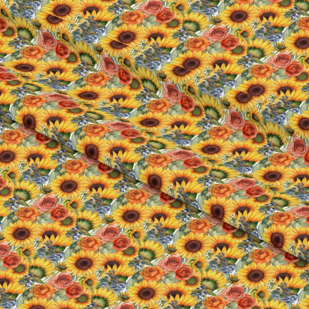 Sunflower and Butterfly Pattern 22 Quilting Cotton Fabric