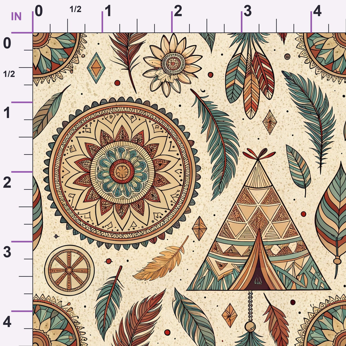 Earthen Plumes Pattern 2 Minky Fabric