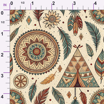 Earthen Plumes Pattern 2 Minky Fabric