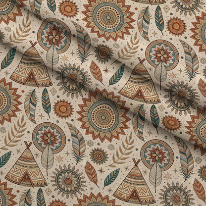 Earthen Plumes Pattern 4 Minky Fabric