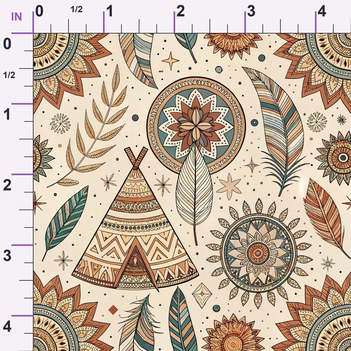 Earthen Plumes Pattern 4 Minky Fabric