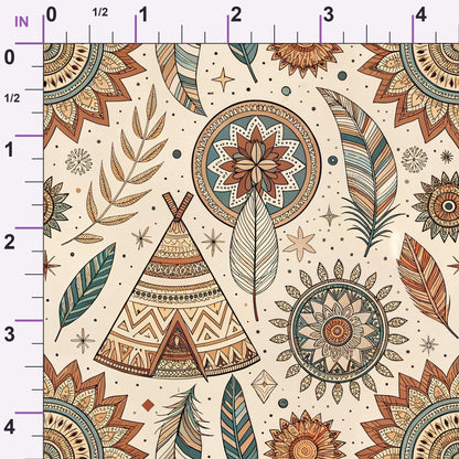 Earthen Plumes Pattern 4 Minky Fabric