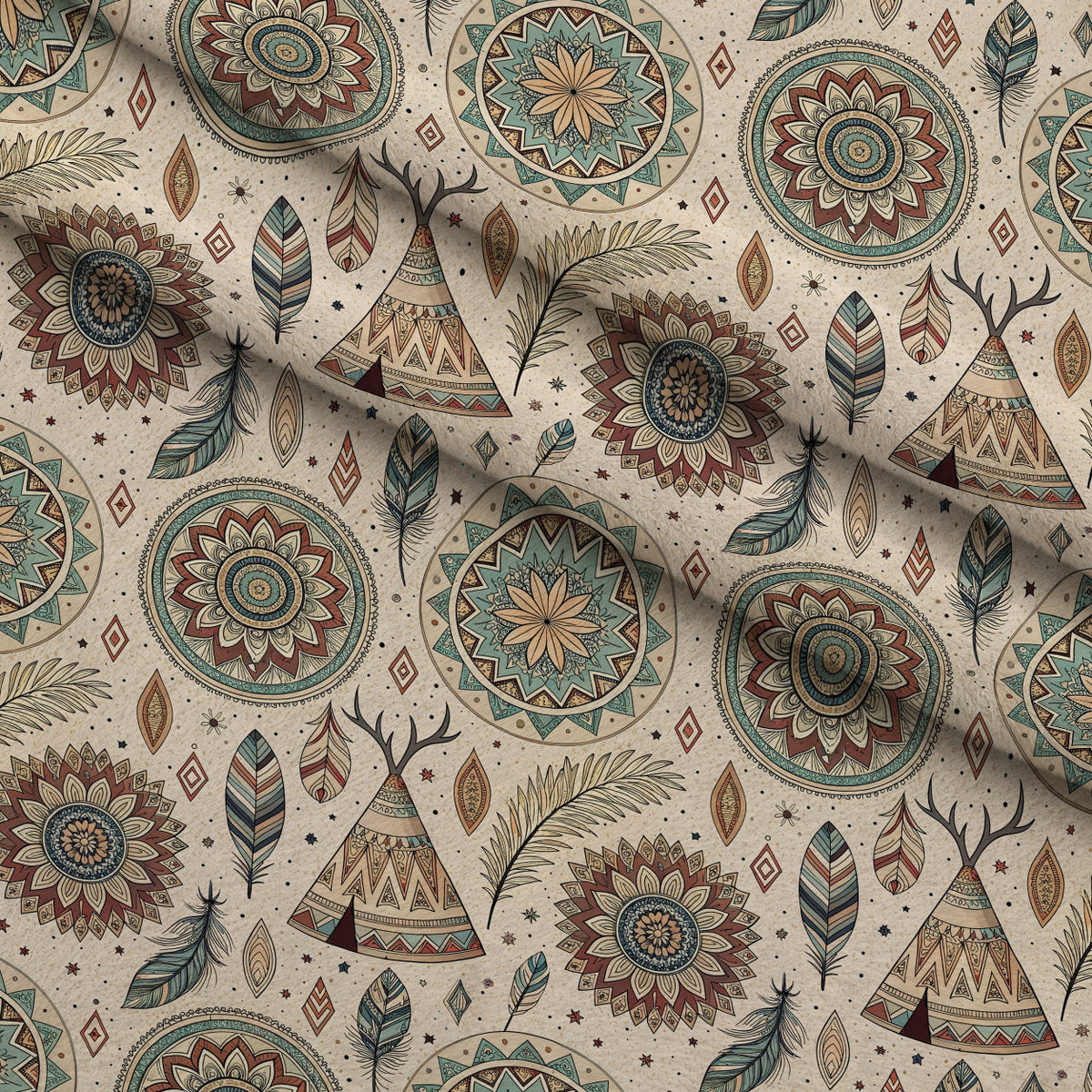 Earthen Plumes Pattern 6 Minky Fabric