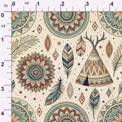 Earthen Plumes Pattern 6 Minky Fabric