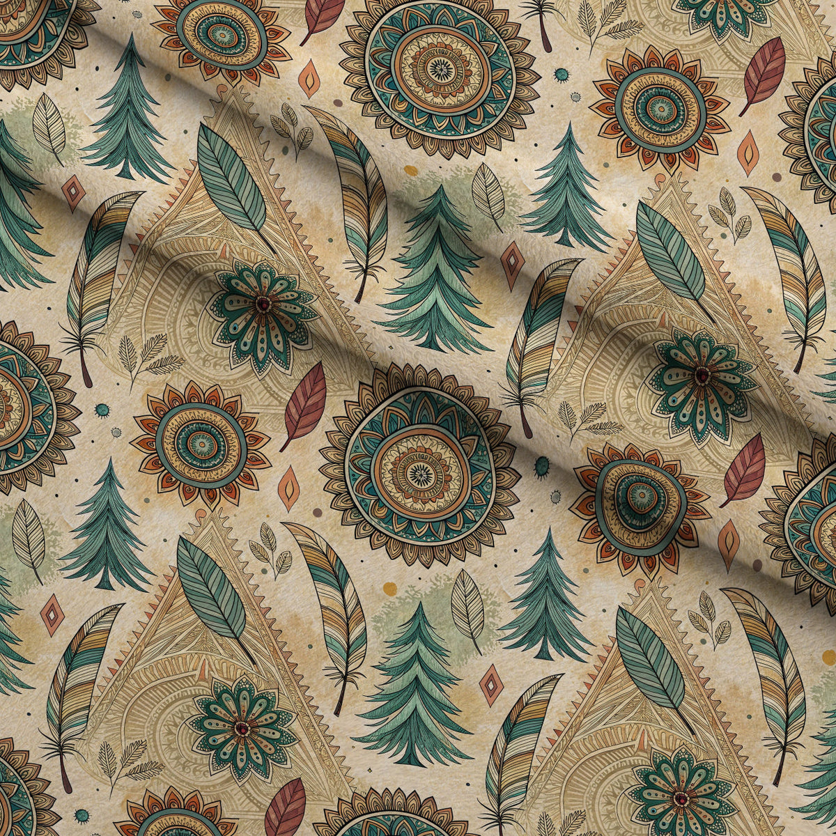 Earthen Plumes Pattern 8 Minky Fabric
