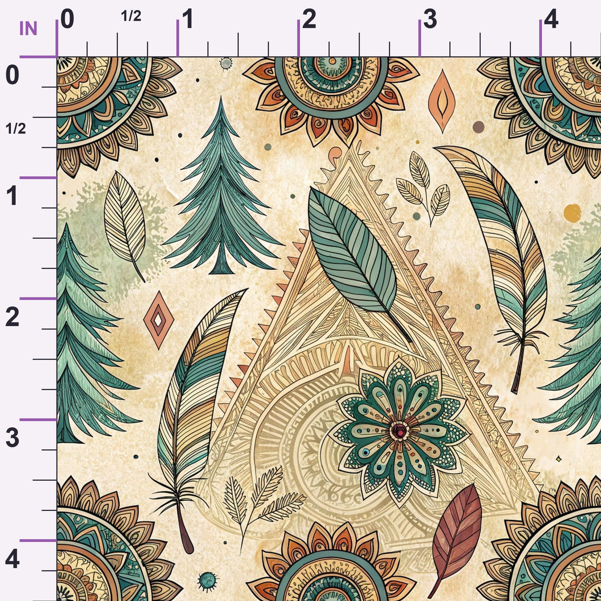 Earthen Plumes Pattern 8 Minky Fabric