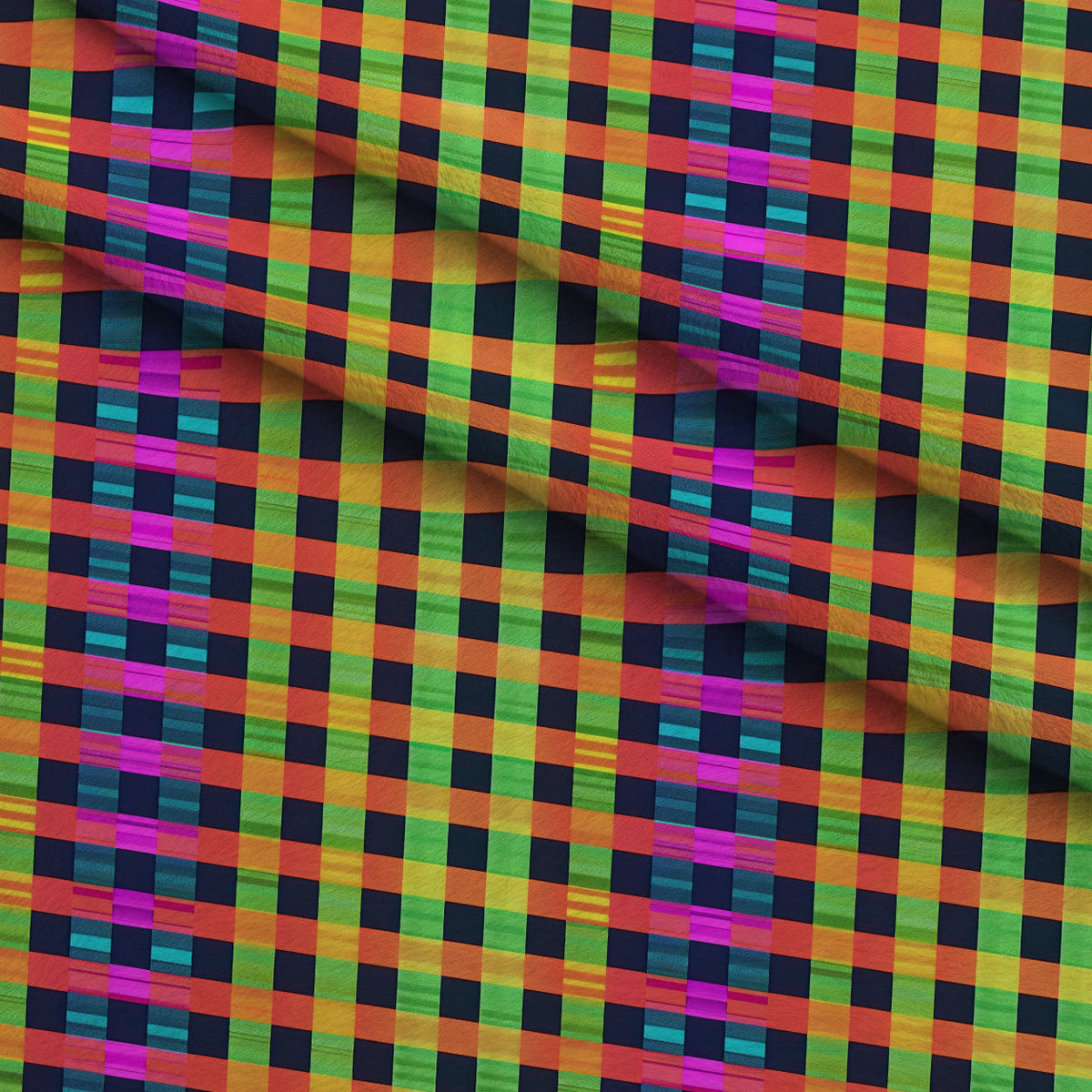 Electric Plaid Pattern 1 Minky Fabric