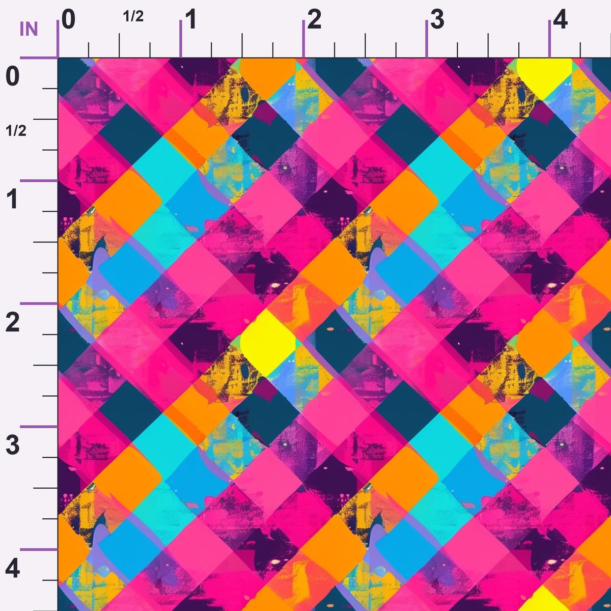 Electric Plaid Pattern 14 Minky Fabric