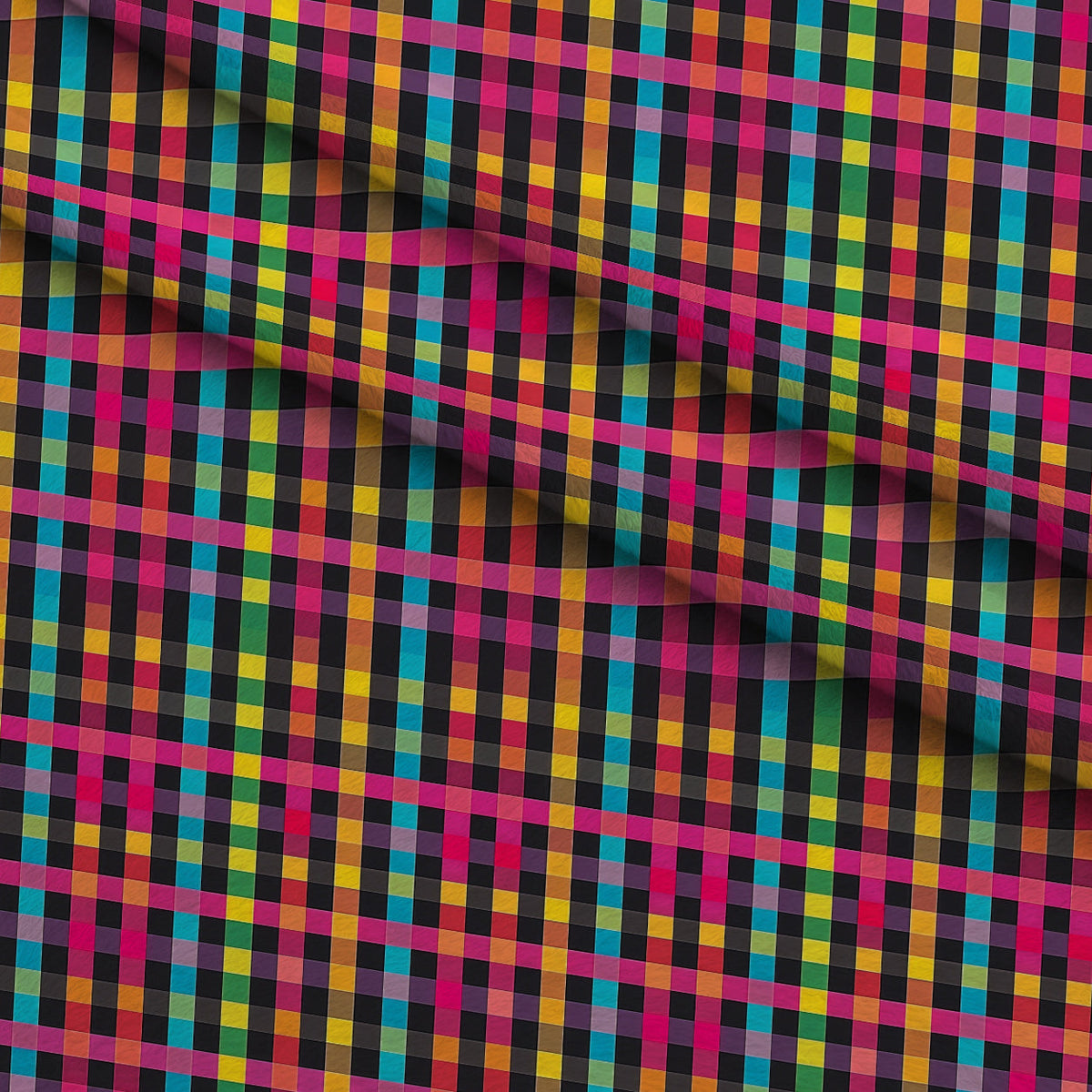 Electric Plaid Pattern 15 Minky Fabric