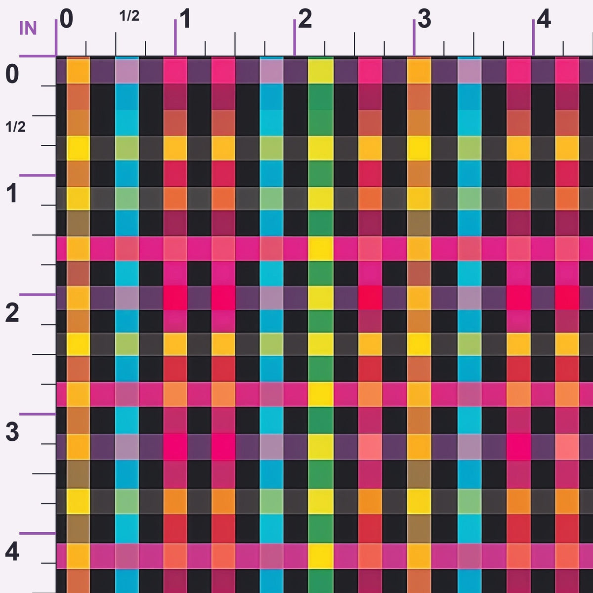 Electric Plaid Pattern 15 Minky Fabric