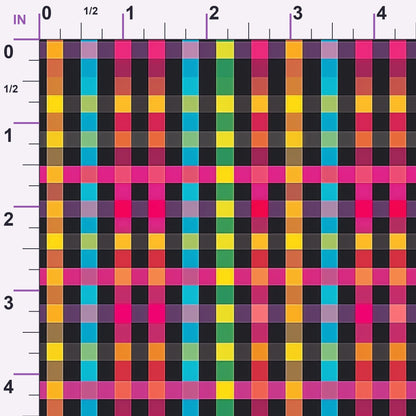 Electric Plaid Pattern 15 Minky Fabric