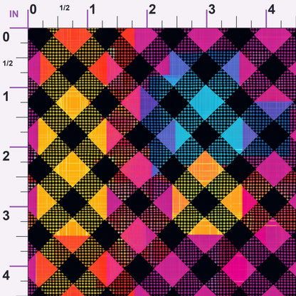 Electric Plaid Pattern 18 Minky Fabric