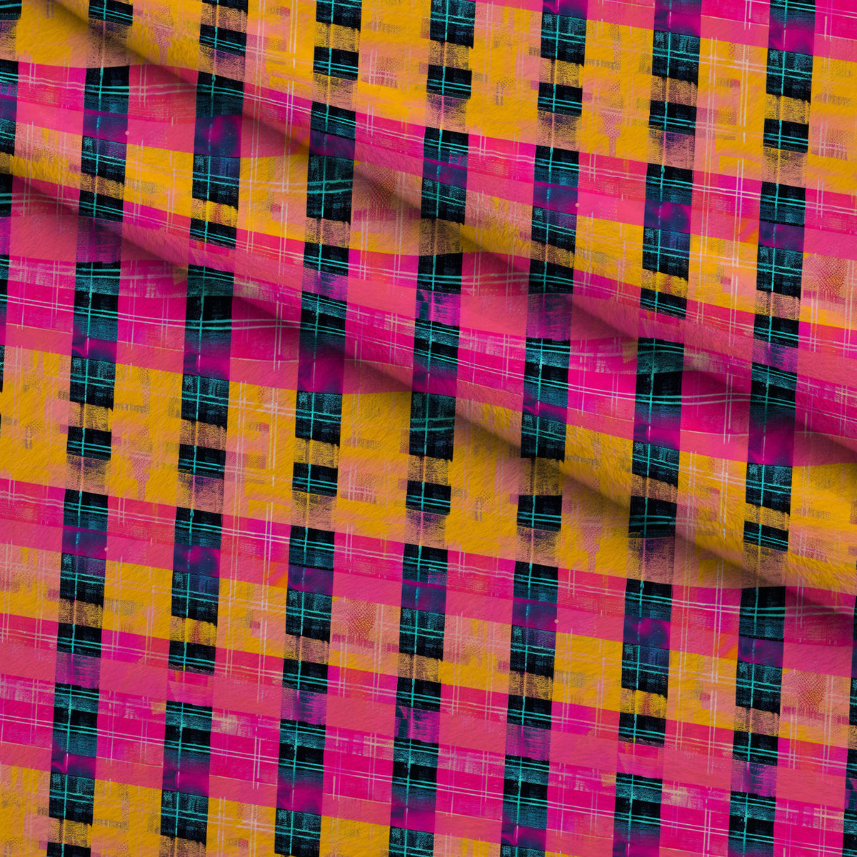 Electric Plaid Pattern 5 Minky Fabric