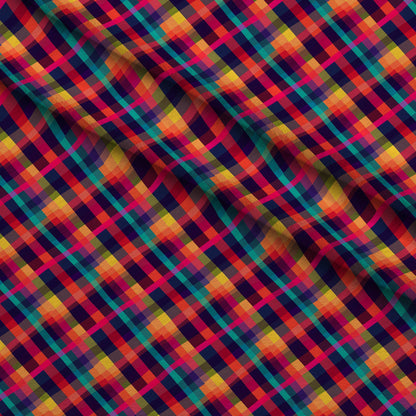 Electric Plaid Pattern 7 Minky Fabric