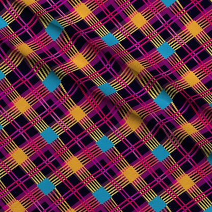 Electric Plaid Pattern 8 Minky Fabric