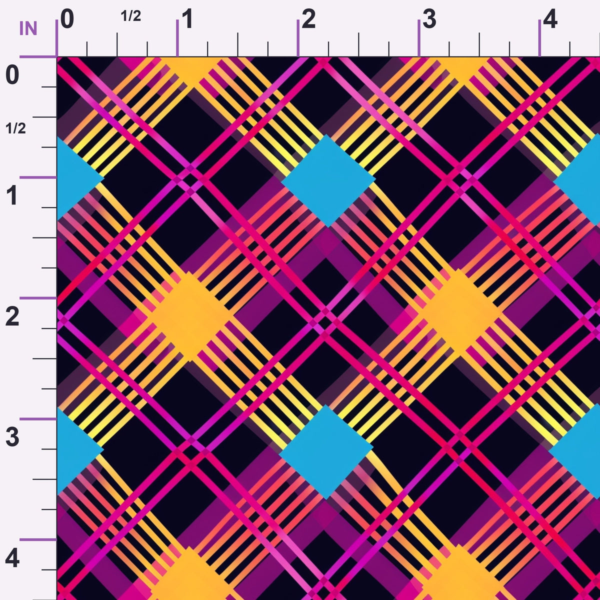 Electric Plaid Pattern 8 Minky Fabric