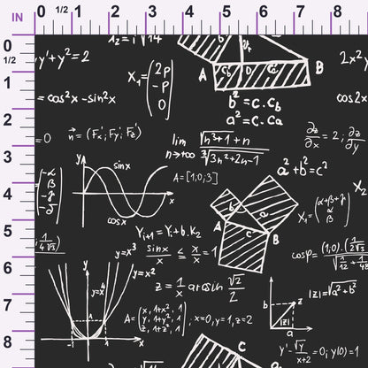 Equation Scribbles Pattern 1 Minky Fabric