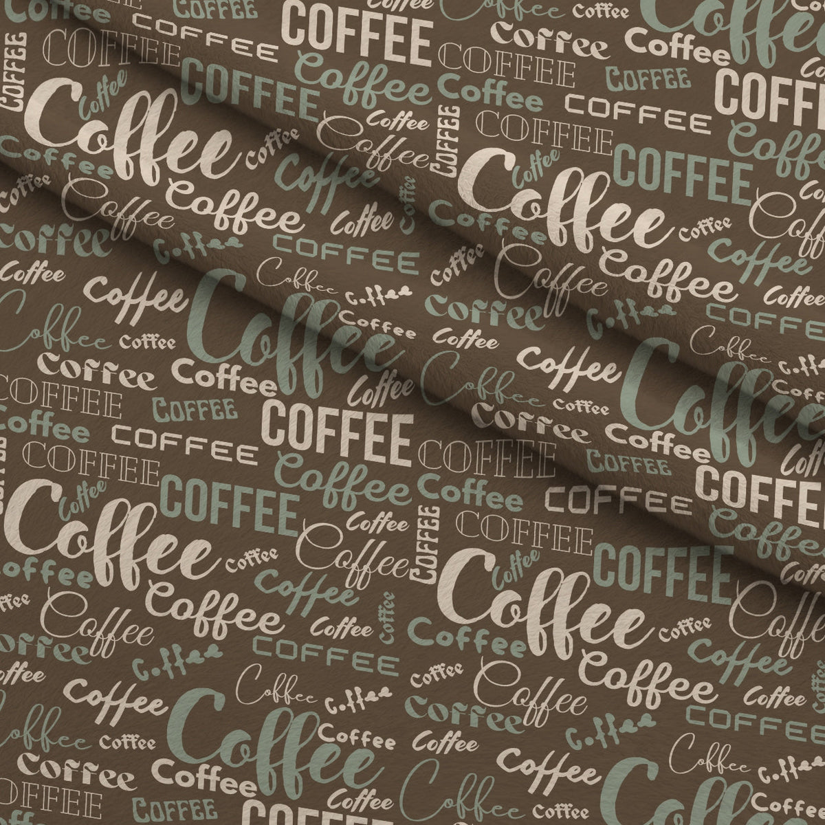 Espresso Lettering Pattern 14 Minky Fabric