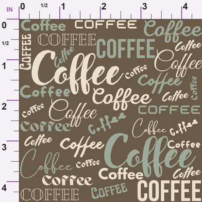 Espresso Lettering Pattern 14 Minky Fabric
