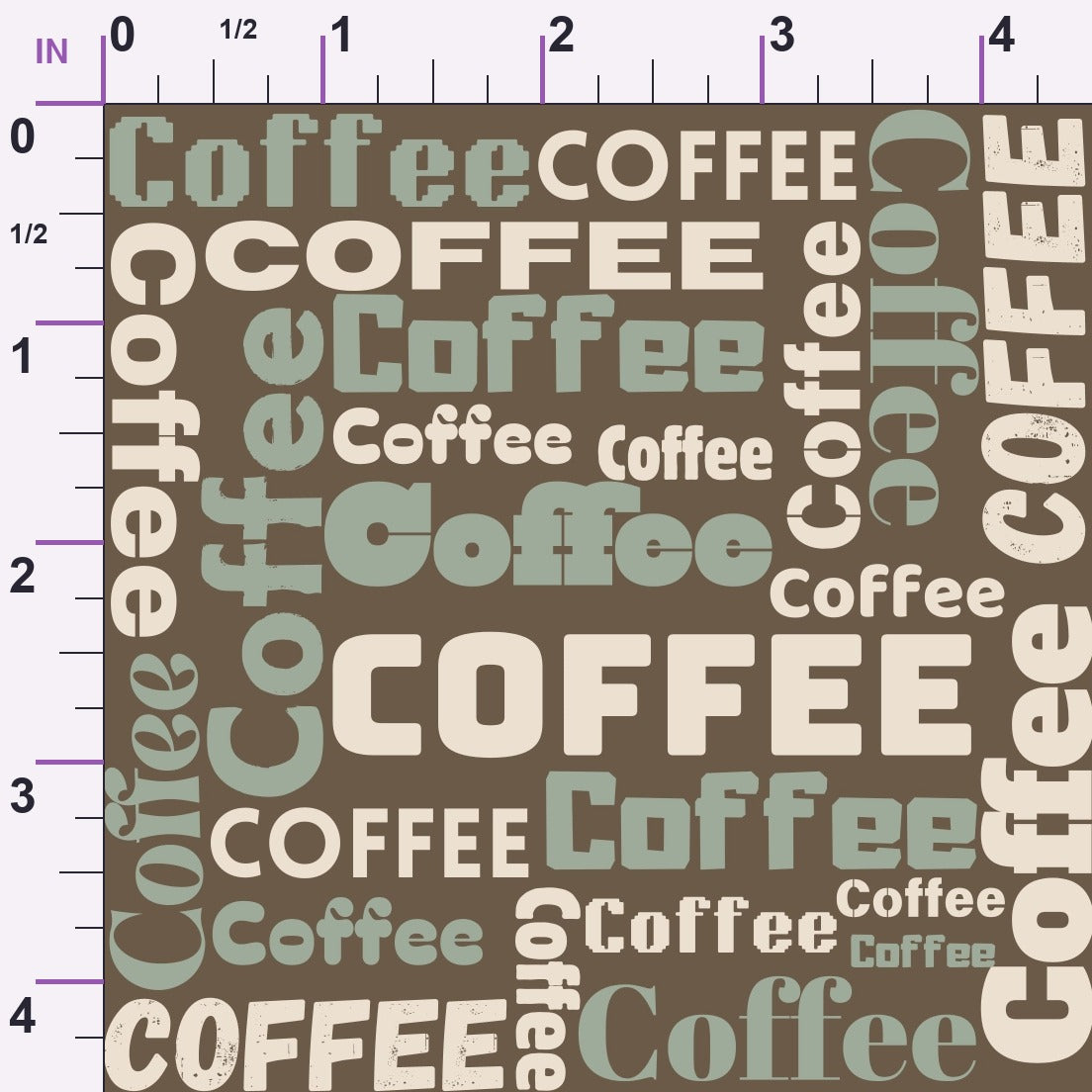 Espresso Lettering Pattern 15 Minky Fabric