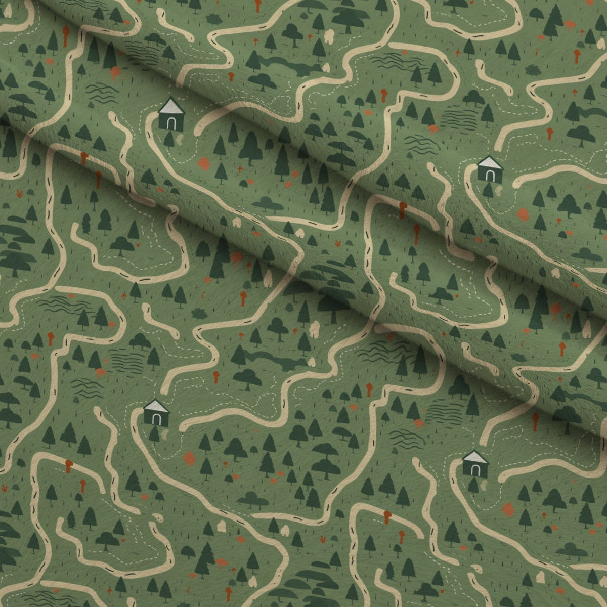 Evergreen Campfire Nights Pattern 1 Minky Fabric