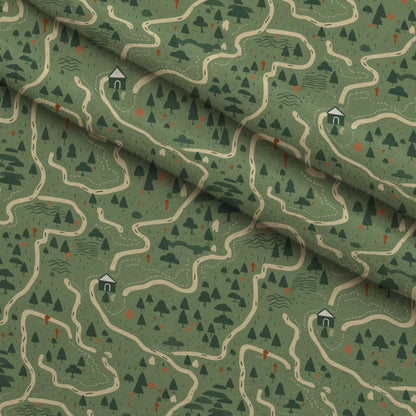 Evergreen Campfire Nights Pattern 1 Minky Fabric