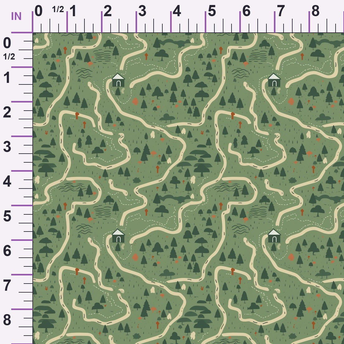 Evergreen Campfire Nights Pattern 1 Minky Fabric