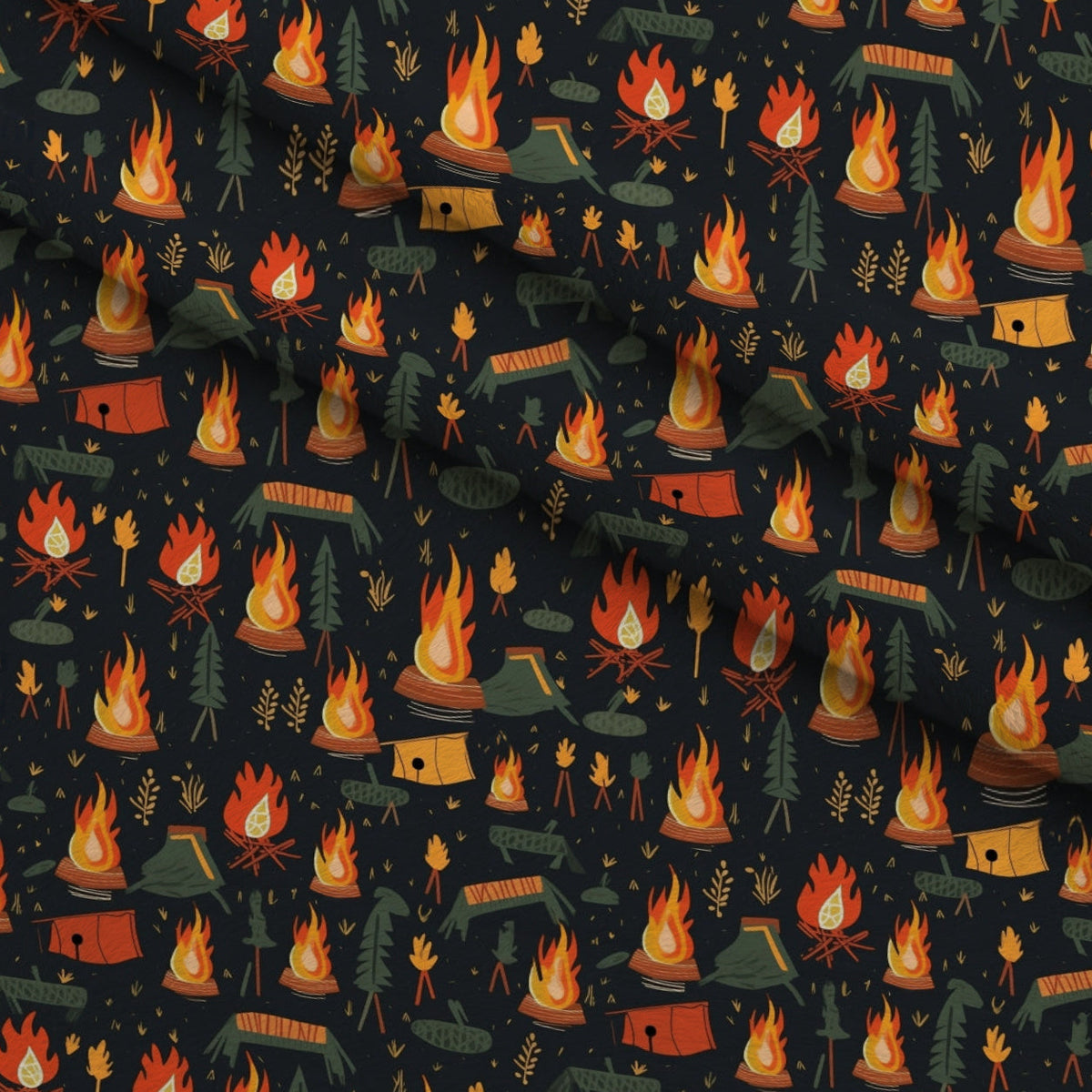 Evergreen Campfire Nights Pattern 12 Minky Fabric