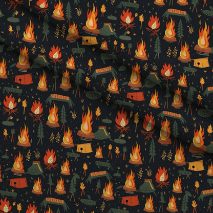 Evergreen Campfire Nights Pattern 12 Minky Fabric