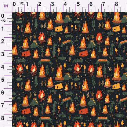 Evergreen Campfire Nights Pattern 12 Minky Fabric
