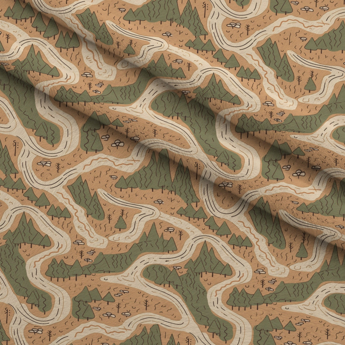 Evergreen Campfire Nights Pattern 2 Minky Fabric