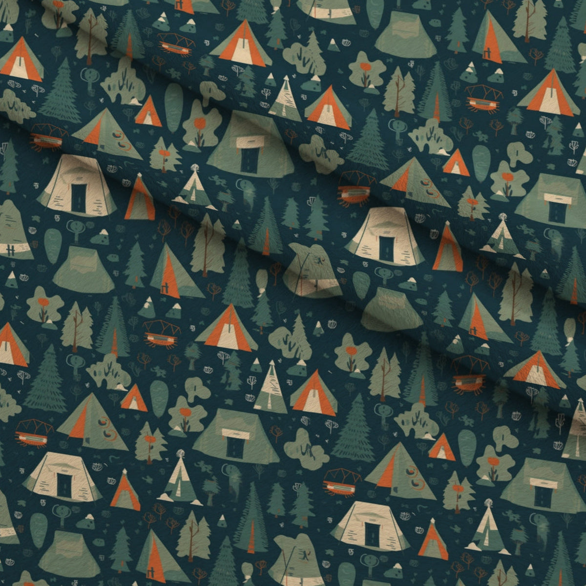 Evergreen Campfire Nights Pattern 3 Minky Fabric